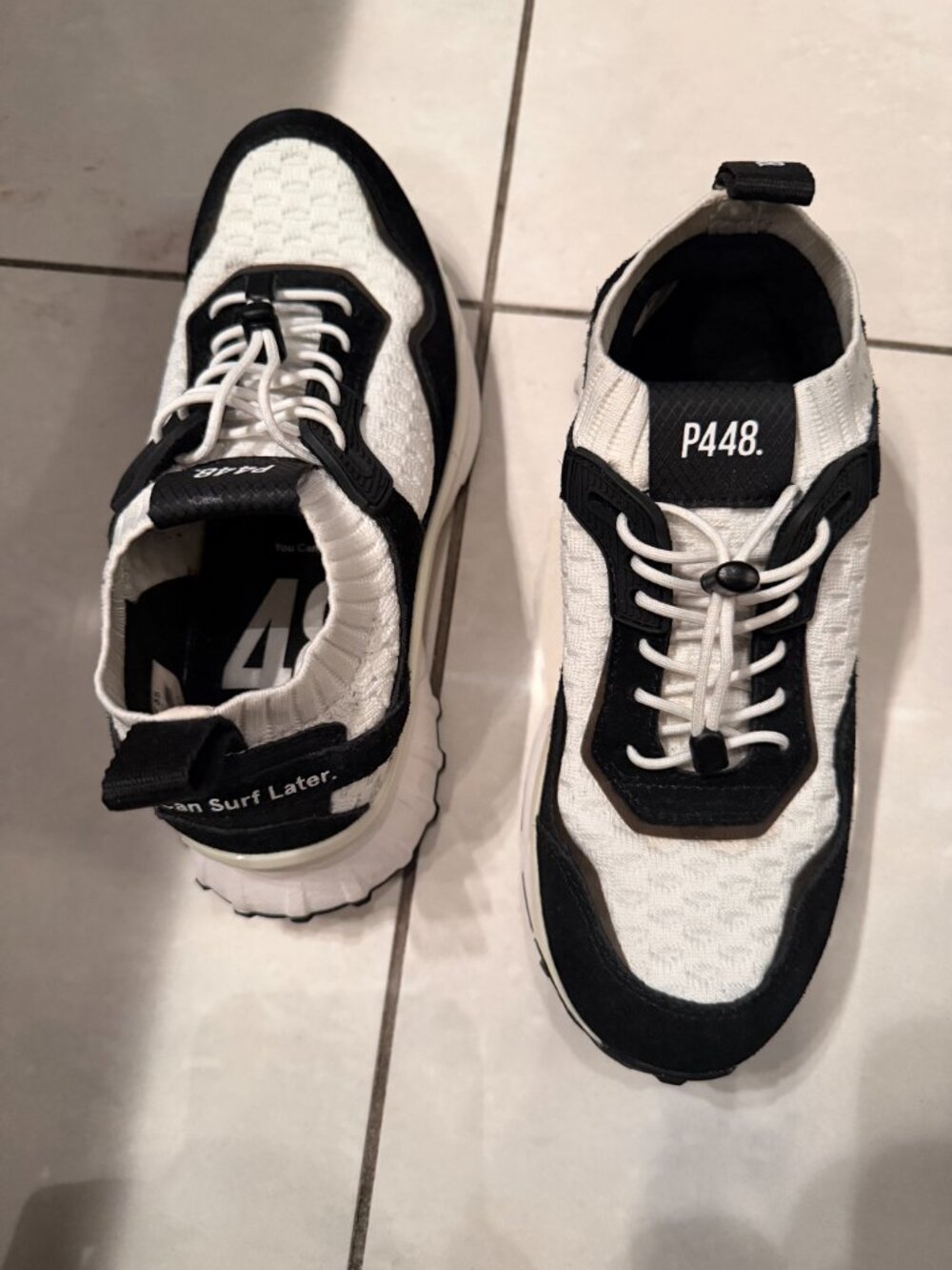 P448‎ Black and White Sneakers Size EU 35